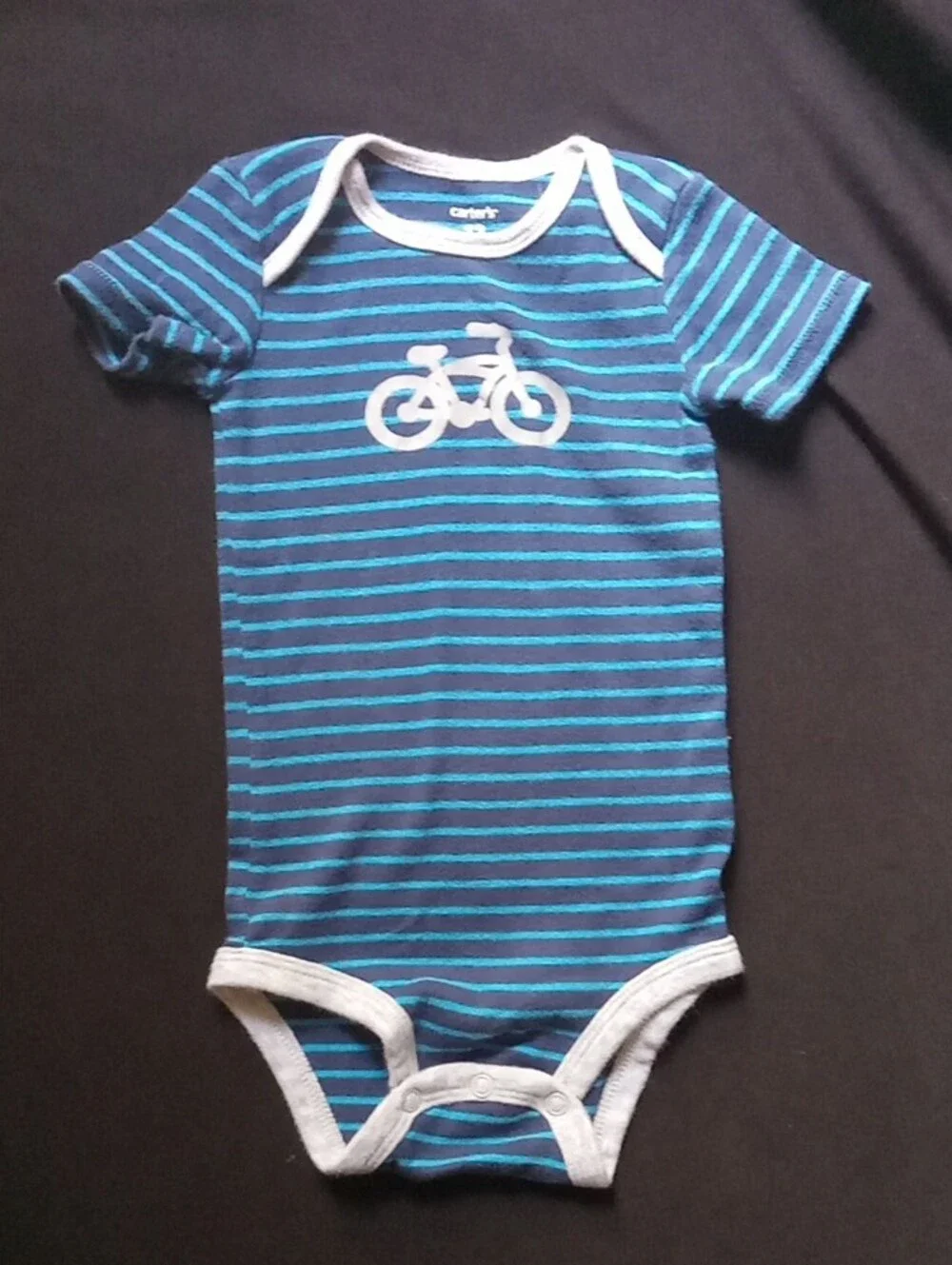 Carter's Blue, Gray & Red Striped Baby One-Piece Bodysuits Set